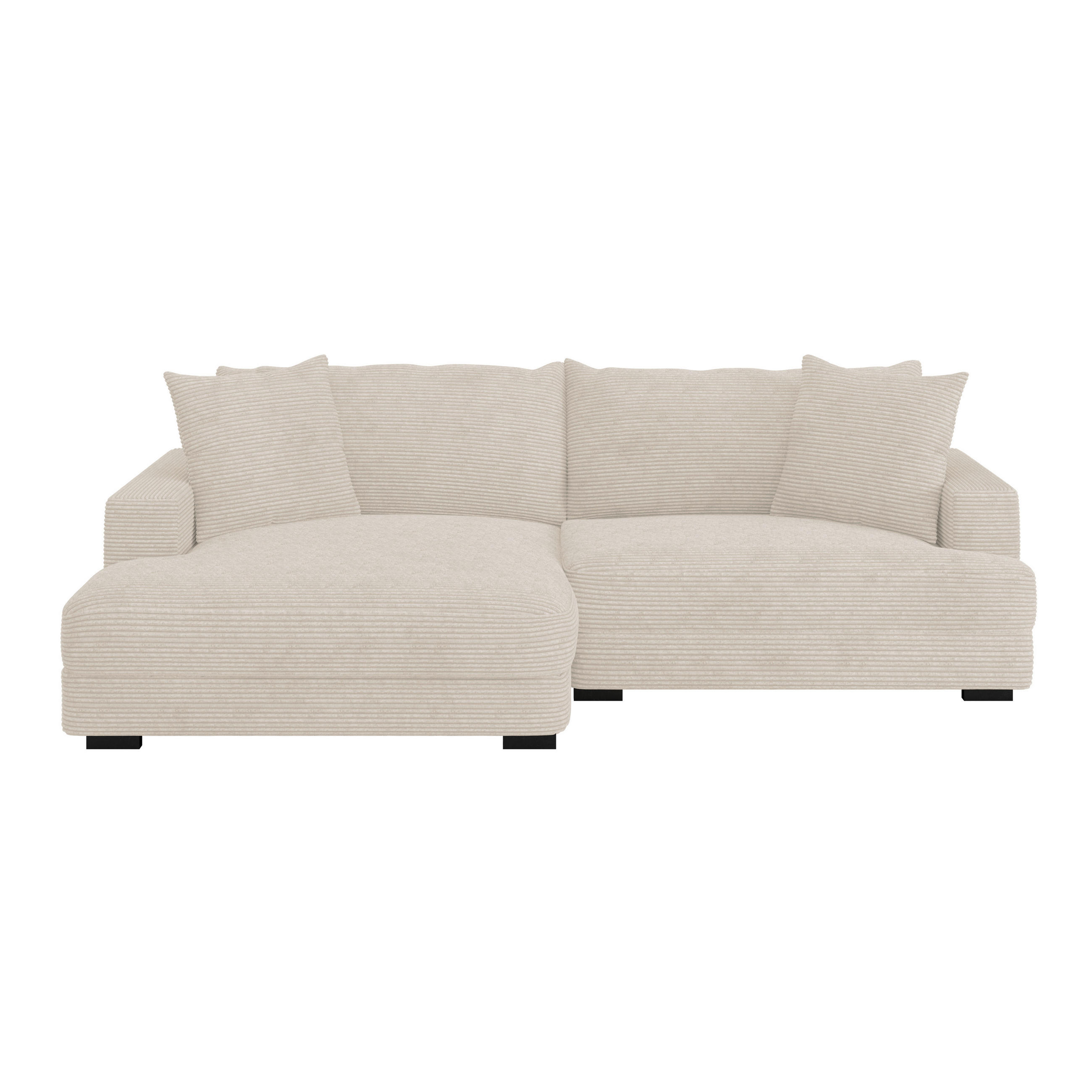 ECKSOFA Beige Cord  - Beige/Schwarz, MODERN, Textil (180/265cm) - P & B