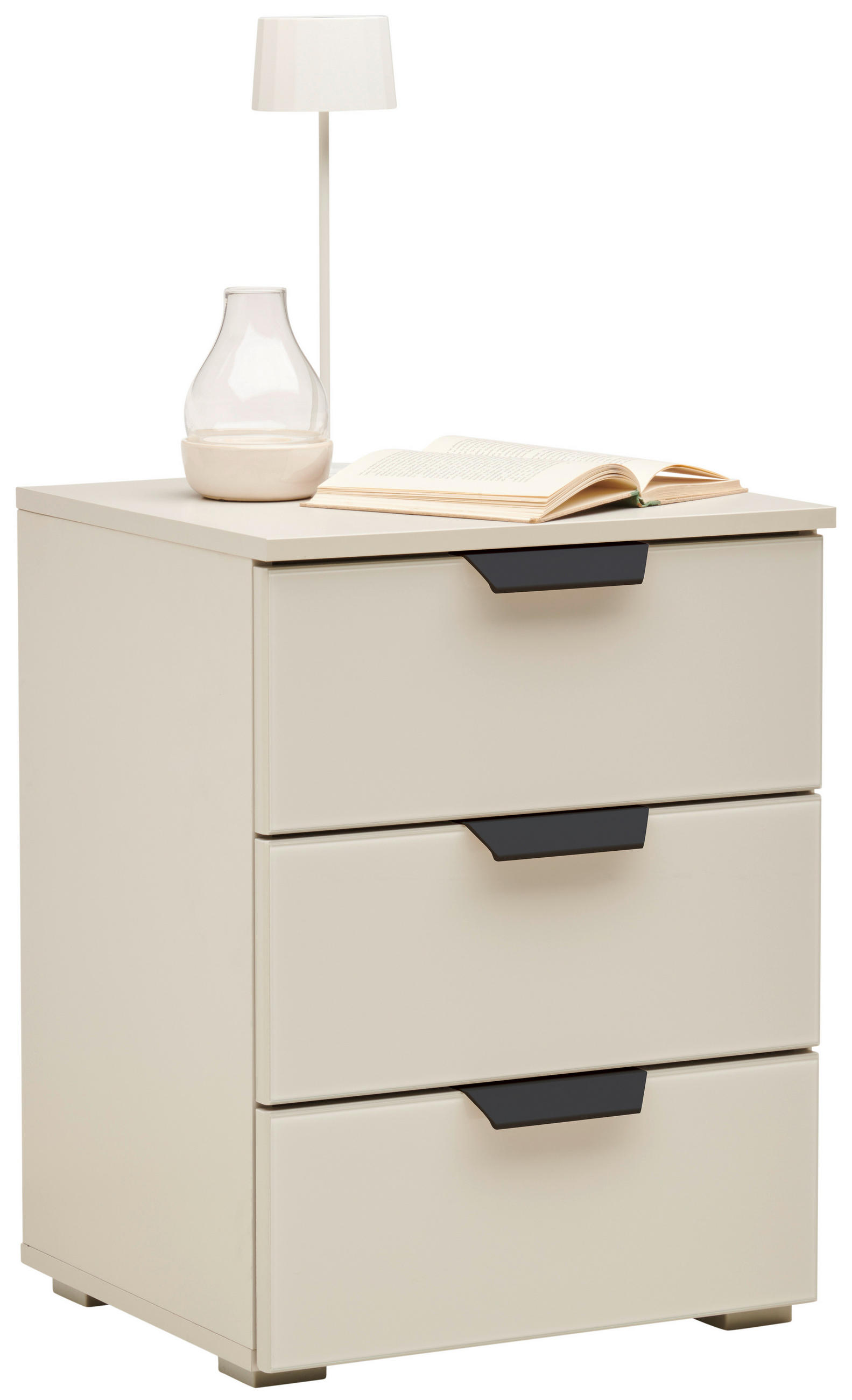 NACHTKÄSTCHEN 47/62/42 cm  in Champagner  - Champagner/Dunkelgrau, KONVENTIONELL, Glas/Holzwerkstoff (47/62/42cm) - Xora