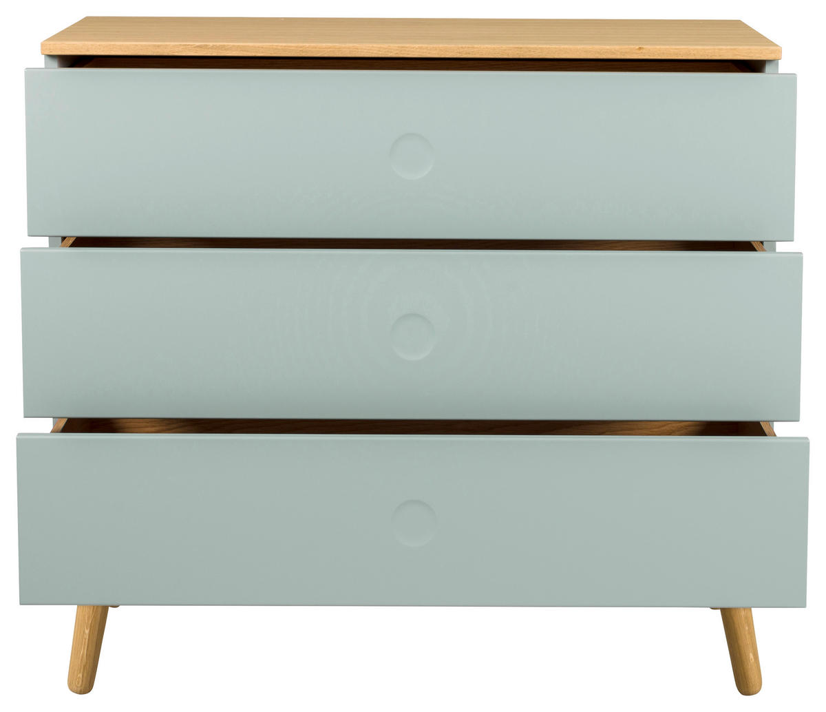 KOMMODE Dot  in 90/79/43 cm  - Eichefarben/Mintgrün, Design, Holzwerkstoff (90/79/43cm)