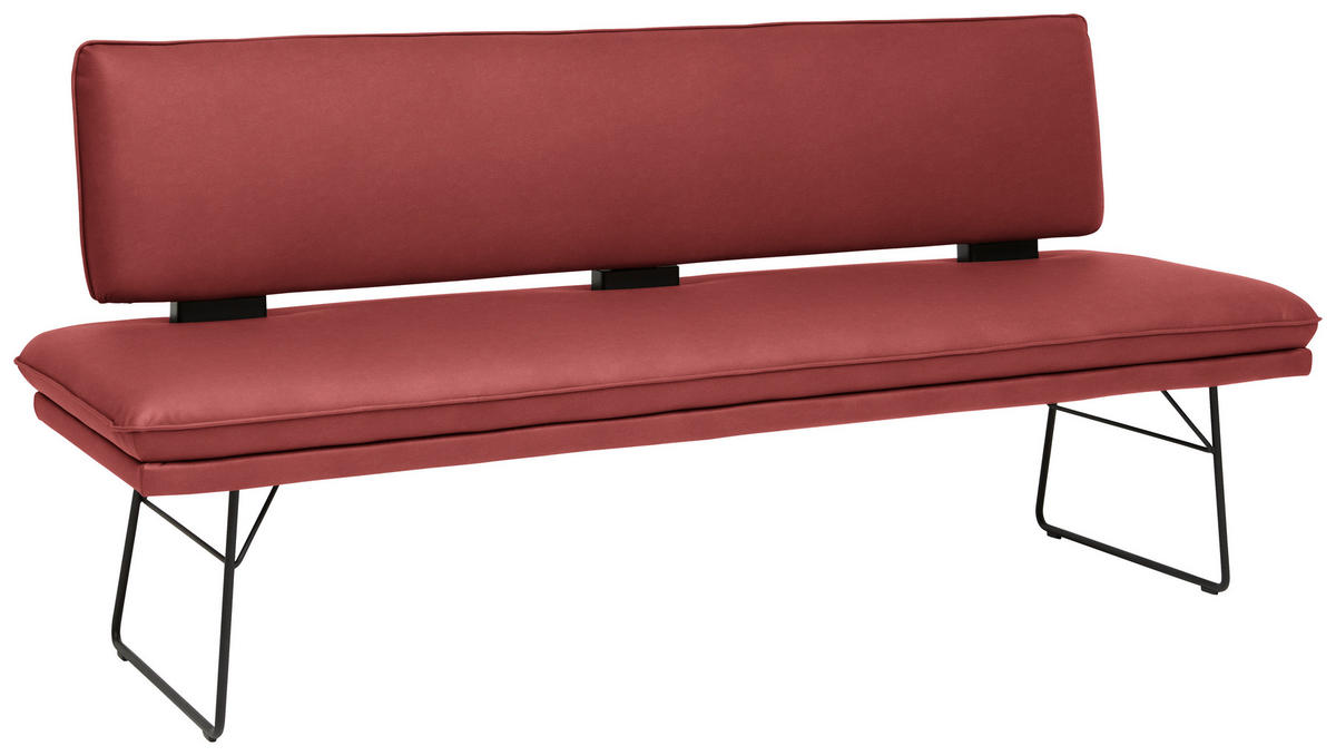 SITZBANK Metall, Textil Rot, Schwarz  - Rot/Schwarz, Design, Textil/Metall (195/91/65cm) - Dieter Knoll