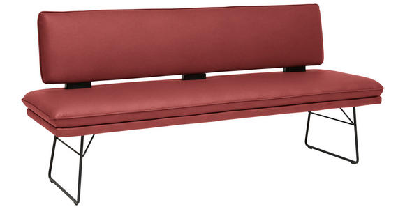 SITZBANK in Metall, Textil Rot, Schwarz  - Rot/Schwarz, Design, Textil/Metall (195/91/65cm) - Dieter Knoll