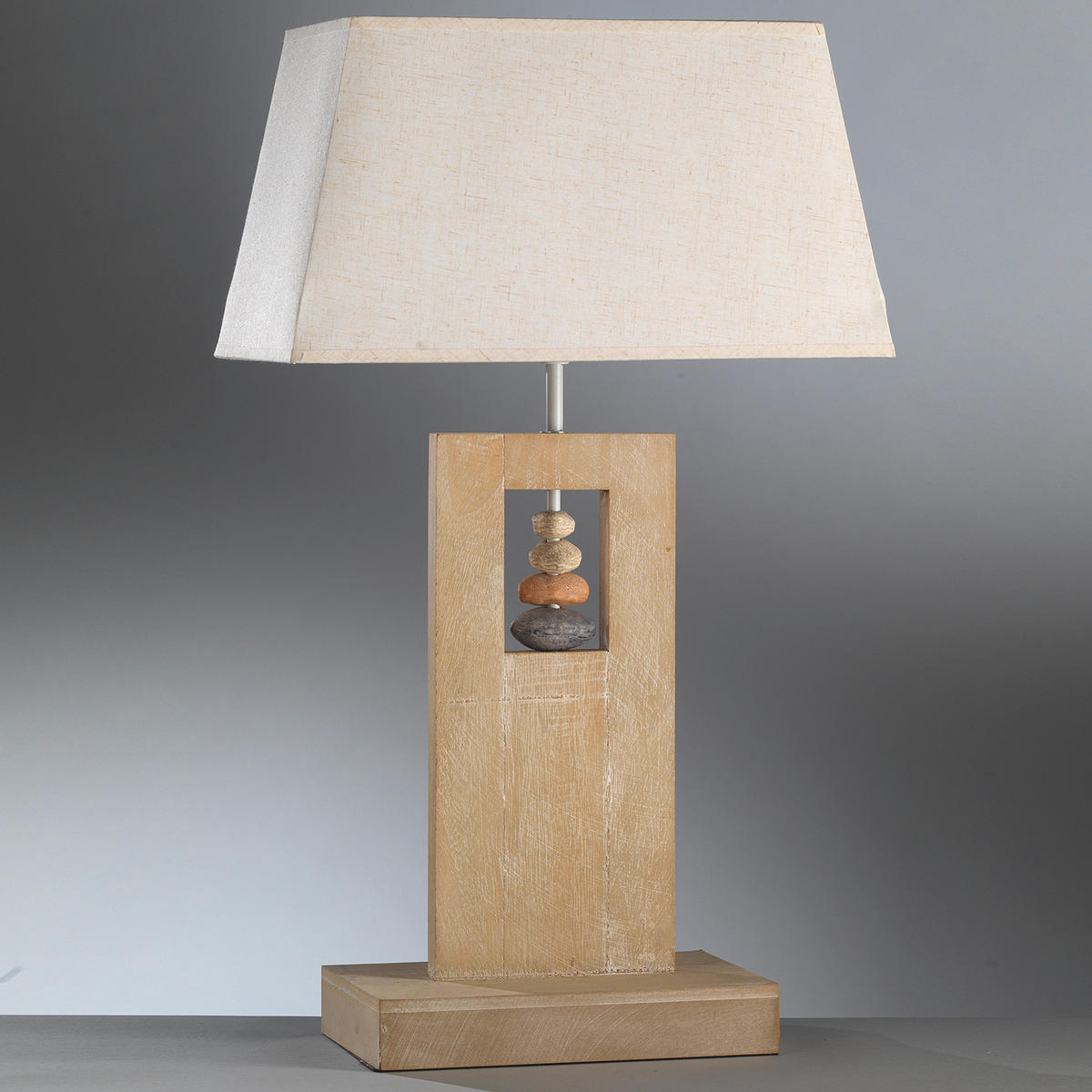 TISCHLEUCHTE 45/23/75 cm   - Beige, Natur, Holz/Textil (45/23/75cm)