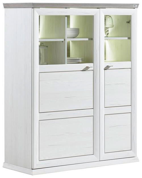 HIGHBOARD  in 110,2/134,3/43 cm  - Weiß/Grau, LIFESTYLE, Glas/Holzwerkstoff (110,2/134,3/43cm) - Hom`in