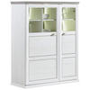 KOMODA VISOKA   110,2/134,3/43 cm   siva, bijela  - bijela/siva, Lifestyle, staklo/drvni materijal (110,2/134,3/43cm) - Hom`in