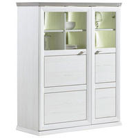 VYSOKÁ KOMODA, šedá, bílá, 110,2/134,3/43 cm - bílá/šedá, Lifestyle, kov/kompozitní dřevo (110,2/134,3/43cm) - Hom`in