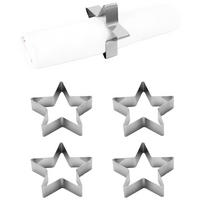 SERVIETTENRING 7 cm  4 Stück  - Silberfarben, Design, Metall (7cm) - Echtwerk