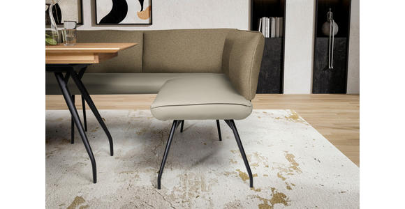 ECKBANK 165/225 cm  in Graubraun  - Graubraun/Schwarz, Design, Textil/Metall (165/225cm) - Moderano