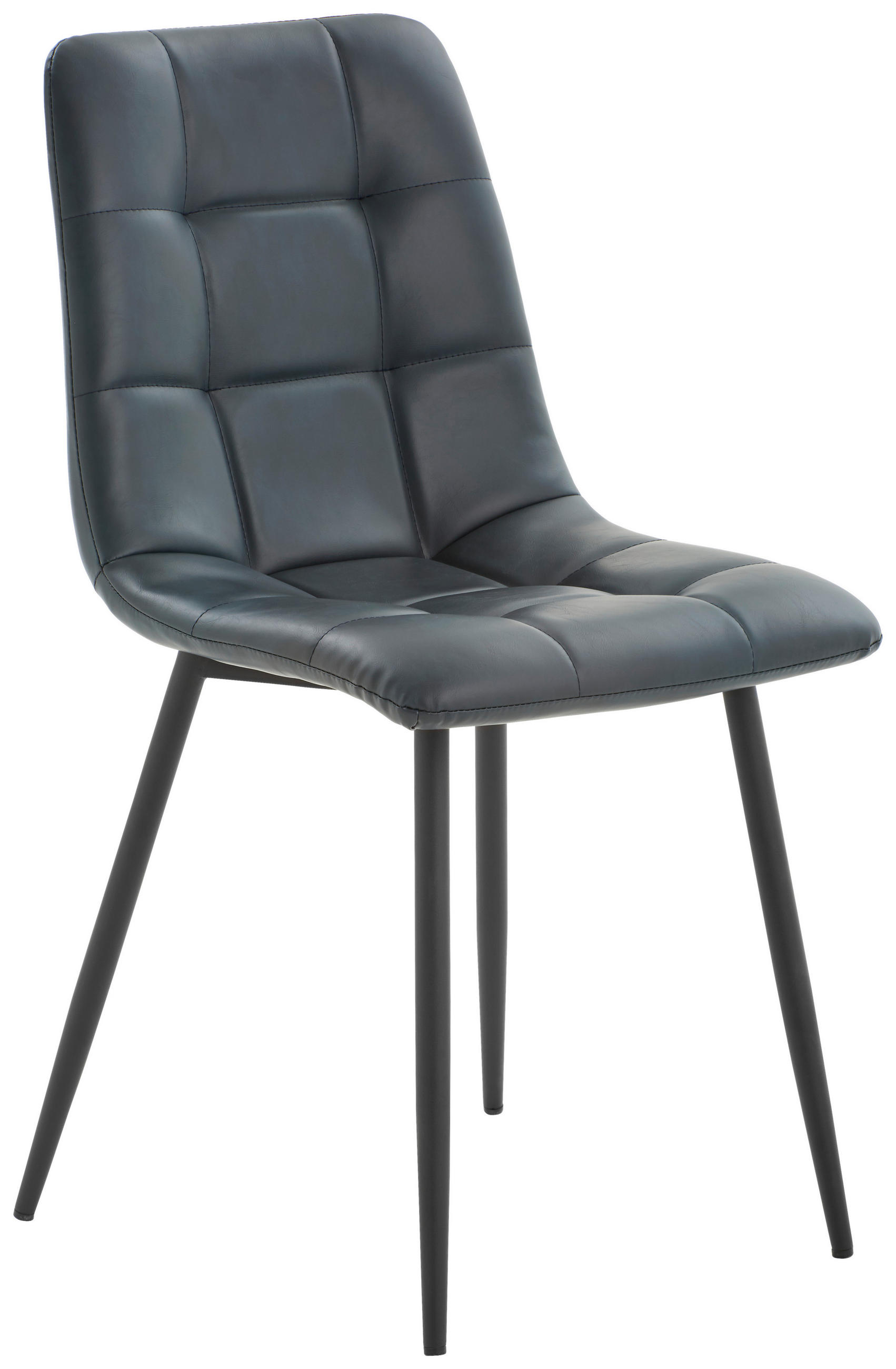 STUHL  in Lederlook Textil  - Schwarz/Grau, Design, Textil/Metall (45/88/55cm) - Livetastic