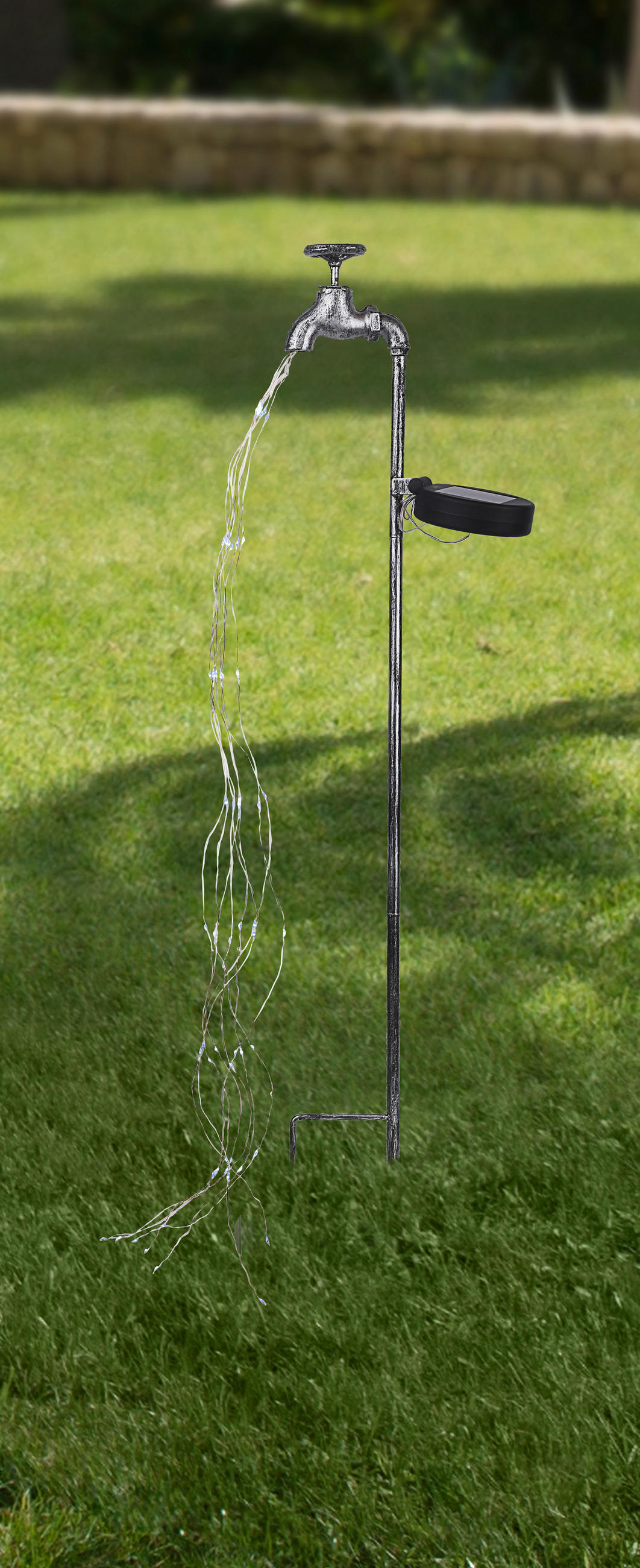 SOLÁRNÍ SVÍTIDLO, 11/6/80 cm - barvy stříbra/průhledné, Trend, kov/plast (11/6/80cm) - Ambia Garden