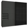 GARDEROB MED SKJUTDÖRRAR 225/208/64 cm 2-dörrar - grafitfärgad/svart, Klassisk, metall/trämaterial (225/208/64cm) - Carryhome