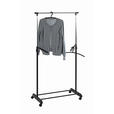 KLEIDERWAGEN in Schwarz, Chromfarben 81/100-177/42 cm   - Chromfarben/Schwarz, Basics, Kunststoff/Metall (81/100-177/42cm) - Carryhome
