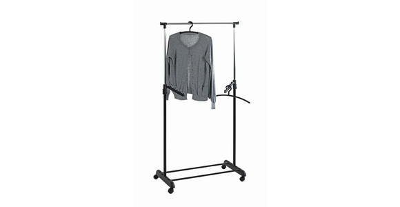 KLEIDERWAGEN in Schwarz, Chromfarben 81/100-177/42 cm   - Chromfarben/Schwarz, Basics, Kunststoff/Metall (81/100-177/42cm) - Carryhome