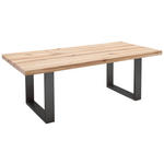 ESSTISCH in Holz, Metall 180/100/77 cm  - Eichefarben/Anthrazit, Design, Holz/Metall (180/100/77cm) - Novel