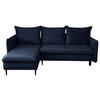 ECKSOFA Blau Flachgewebe  - Blau/Schwarz, Design, Holz/Kunststoff (170/235cm) - MID.YOU