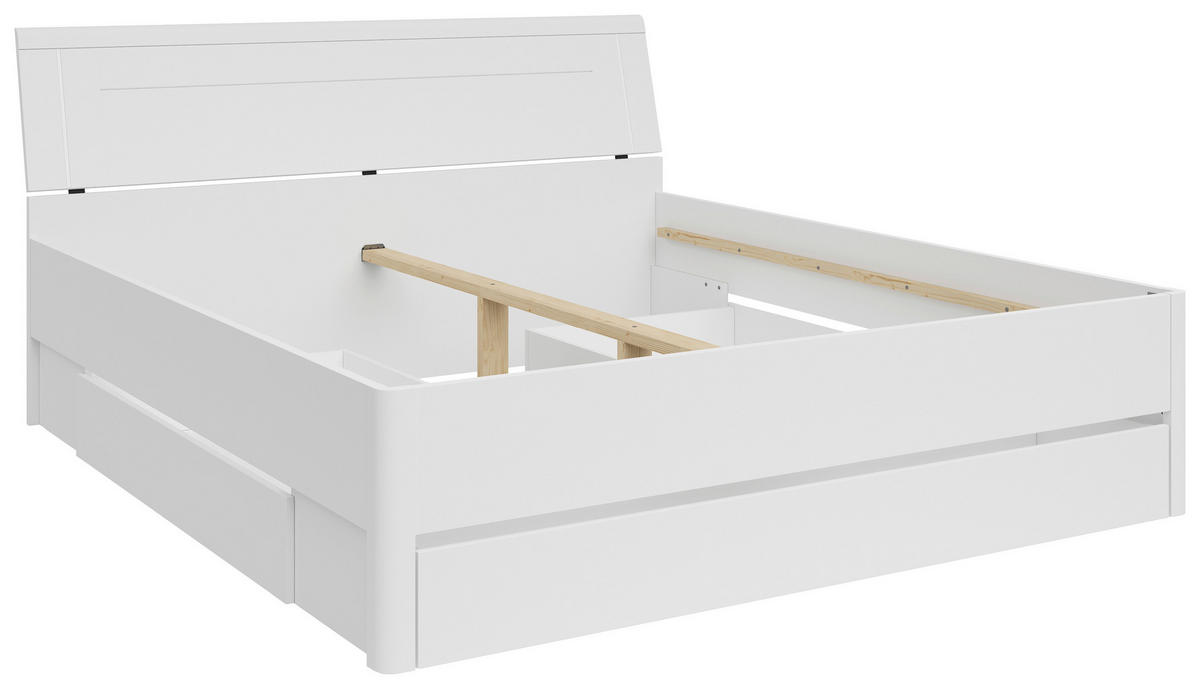 STAURAUMBETT 180/200 cm  in Weiß  - Graphitfarben/Weiß, KONVENTIONELL, Holzwerkstoff (180/200cm)