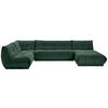 WOHNLANDSCHAFT in Cord Dunkelgrün  - Dunkelgrün, Trend, Textil (210/390/185cm) - Livetastic
