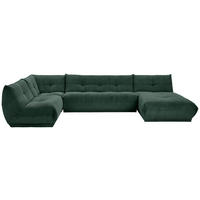 WOHNLANDSCHAFT in Cord Dunkelgrün  - Dunkelgrün, Trend, Textil (210/390/185cm) - Livetastic