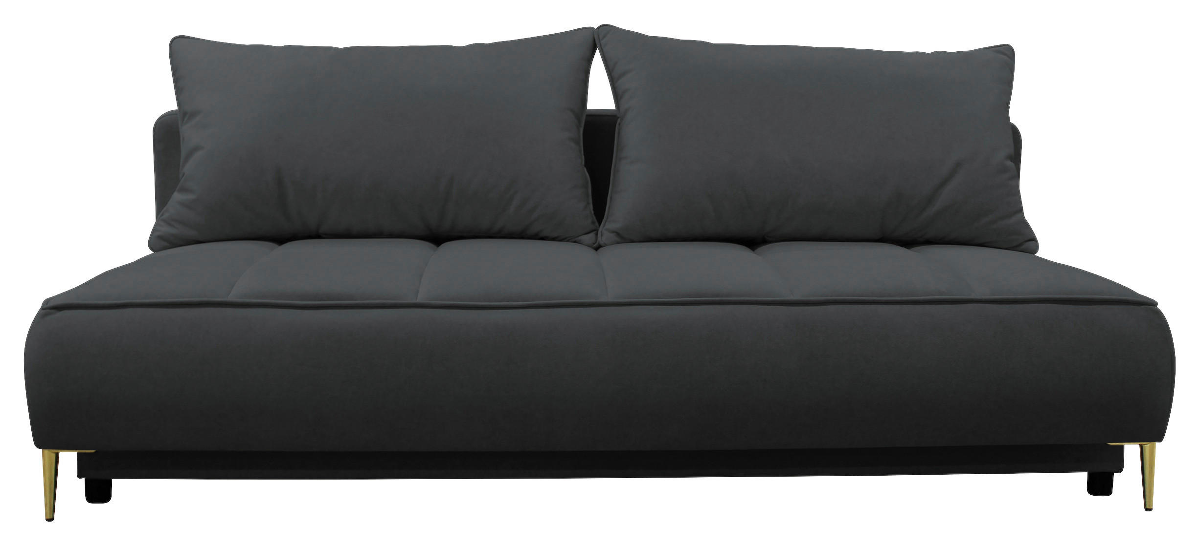 SCHLAFSOFA in Velours Graphitfarben  - Goldfarben/Graphitfarben, Design, Textil/Metall (200/90/97cm) - MID.YOU