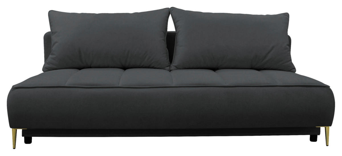 SCHLAFSOFA in Velours Graphitfarben  - Goldfarben/Graphitfarben, Design, Textil/Metall (200/90/97cm) - MID.YOU