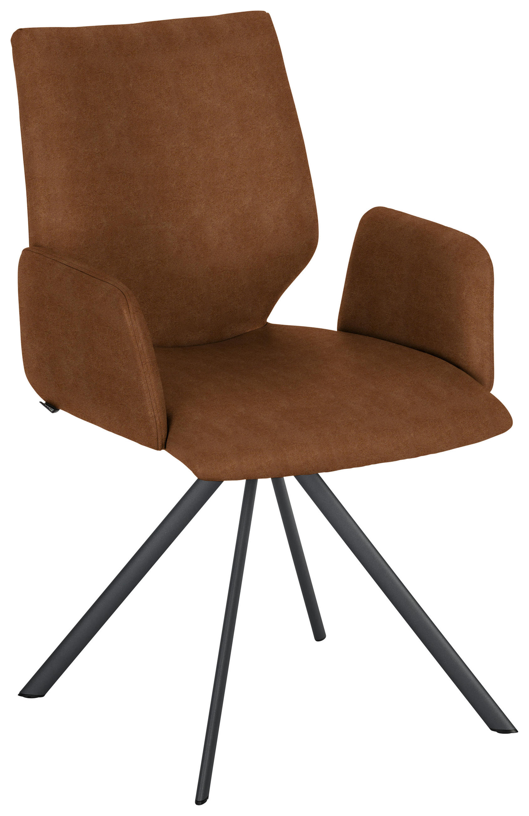 ARMLEHNSTUHL  Lederauswahl, Stoffauswahl, Typenauswahl, inklusive Armlehnen Mikrofaser  - Cognac/Anthrazit, Design, Textil/Metall (57/92/63cm) - Venjakob