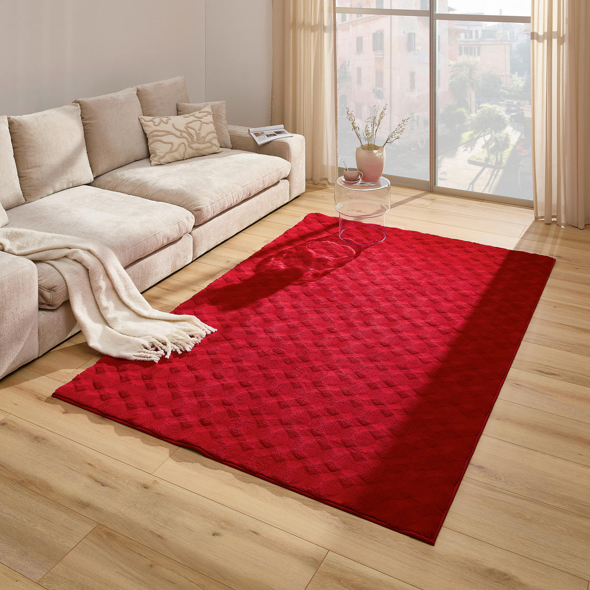 HOCHFLORTEPPICH 130/190 cm Rot  - Rot, MODERN, Textil (130/190cm) - Novel