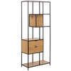 REGAL Eichefarben, Schwarz  - Eichefarben/Schwarz, MODERN, Holzwerkstoff/Metall (77/185/35cm)