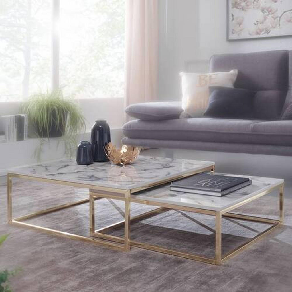 Thumbnail - Mid.you Couchtisch, Weiß, Holzwerkstoff, quadratisch, eckig, 75x27x75 cm, einfacher Aufbau, Wohnzimmer, Wohnzimmertische...