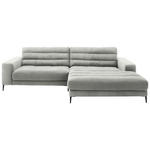 ECKSOFA in Cord Hellgrau  - Hellgrau/Schwarz, Design, Textil/Metall (296/207cm) - Dieter Knoll