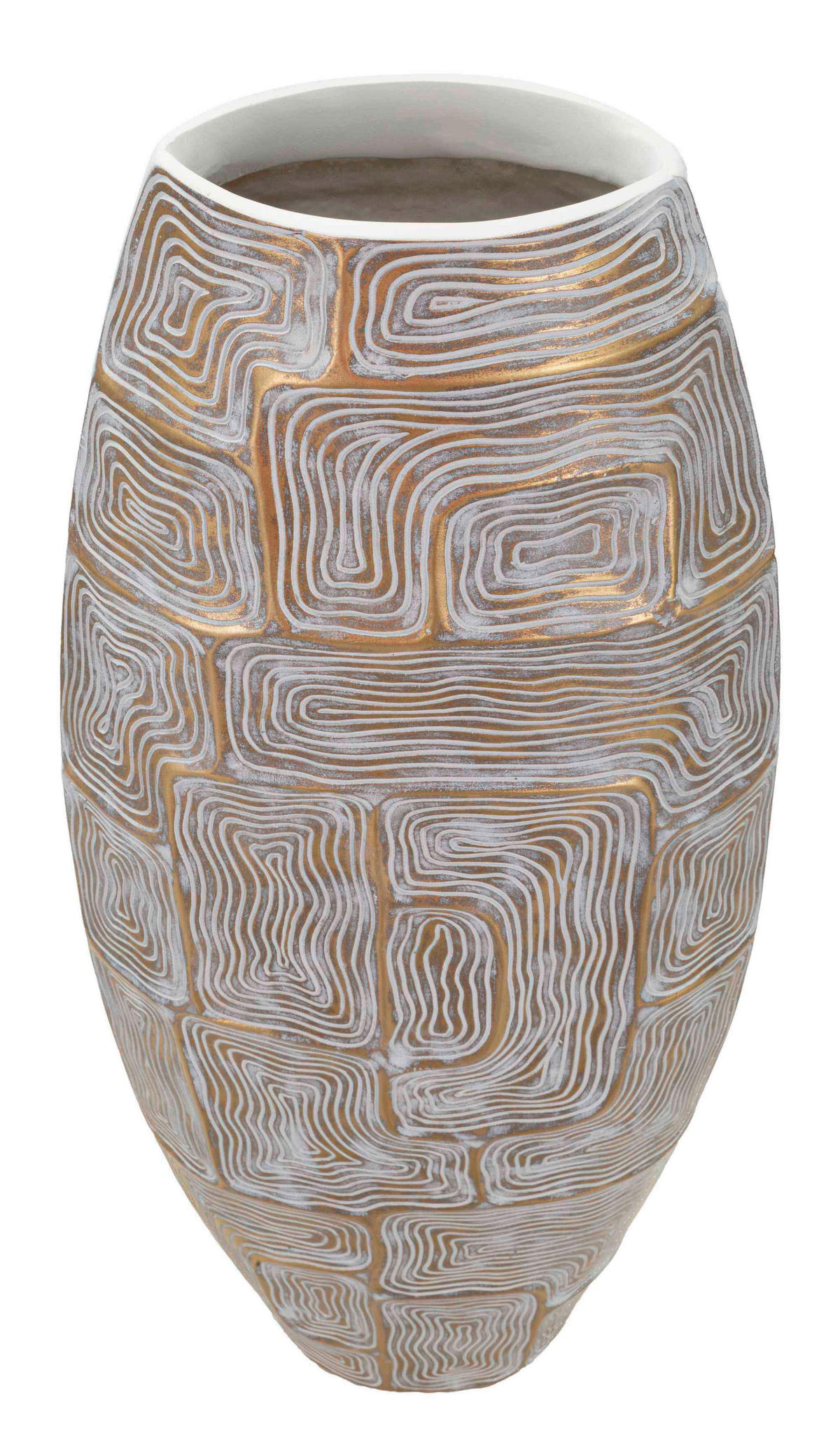 Vase Eclips Tower  - Goldfarben/Weiß, Basics, Kunststoff (24.5/59.5/11.5cm)