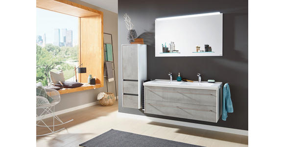 MIDISCHRANK 37/121/33 cm - Hellgrau, Design, Glas/Holzwerkstoff (37/121/33cm) - Dieter Knoll