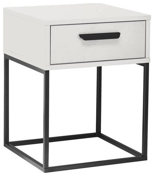 NACHTKÄSTCHEN 40/52/38,5 cm  in Schwarz, Weiß  - Schwarz/Weiß, MODERN, Holzwerkstoff/Kunststoff (40/52/38,5cm) - Livetastic