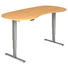 SCHREIBTISCH - Silberfarben/Ahornfarben, KONVENTIONELL, Holzwerkstoff/Metall (200/63,5-128,5/100cm) SCHREIBTISCH - Silberfarben/Ahornfarben, KONVENTIONELL, Holzwerkstoff/Metall (200/63,5-128,5/100cm)