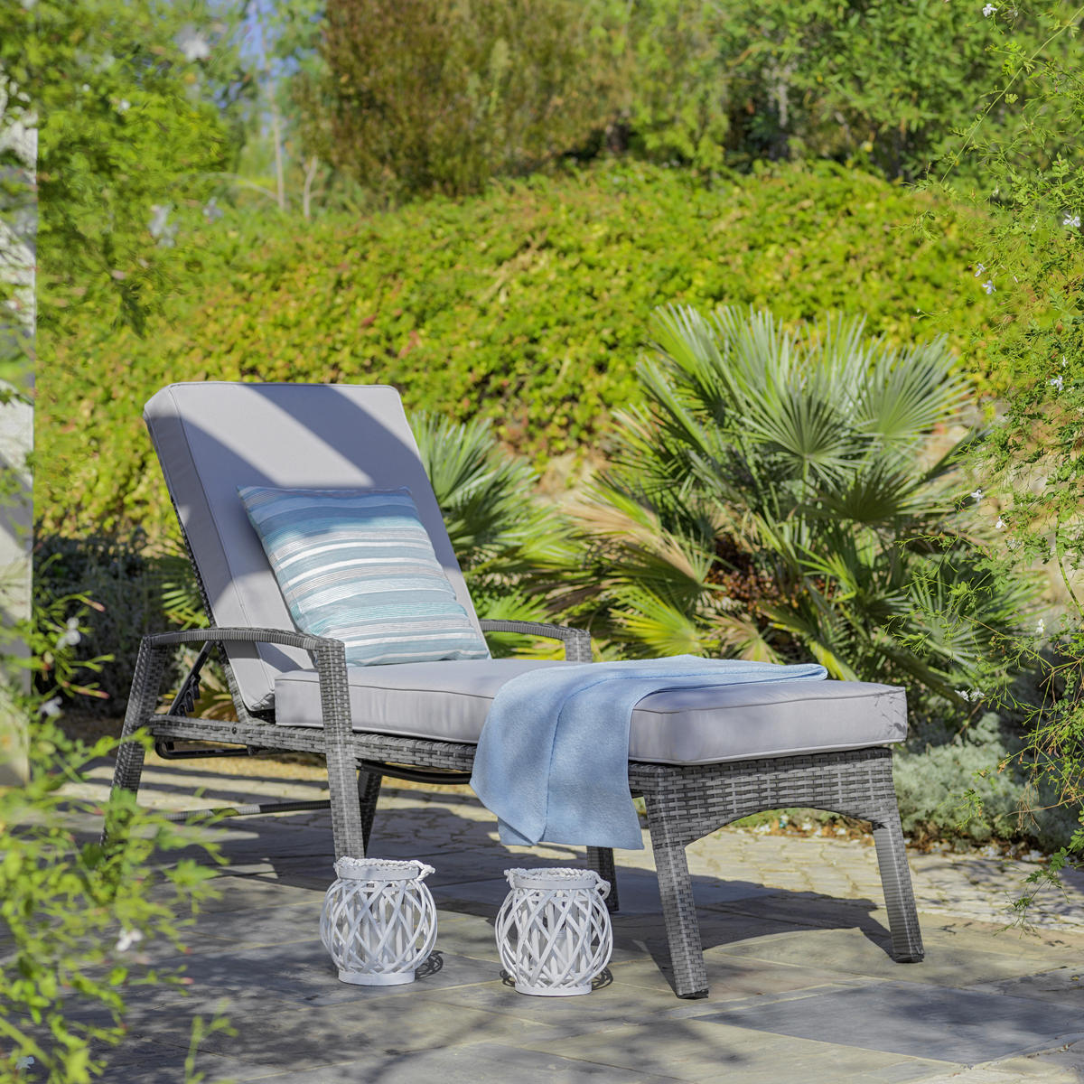 LEŽALJKA VRTNA  siva, svijetlo siva  metal, plastika, tekstil      - siva/svijetlo siva, Design, metal/tekstil (75/190cm) - Ambia Garden