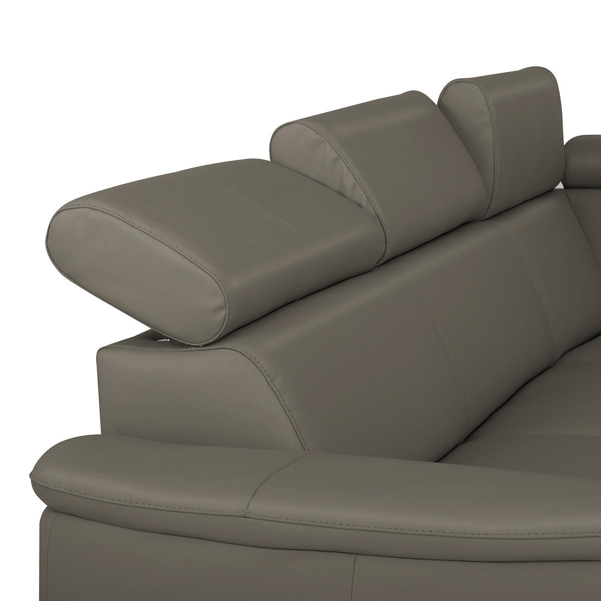 ECKSOFA  in Lederlook Echtleder Schlammfarben  - Schlammfarben/Silberfarben, Leder/Holz (262/211cm) - Celina Home