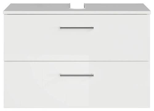WASCHBECKENUNTERSCHRANK 75/49,8/38,3 cm  - Chromfarben/Weiß Hochglanz, KONVENTIONELL, Holzwerkstoff/Metall (75/49,8/38,3cm) - Sadena