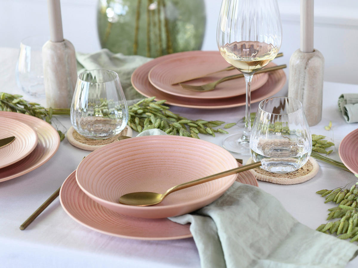 JÍDELNÍ SOUPRAVA, kamenina - růžová, Basics, keramika - Creatable