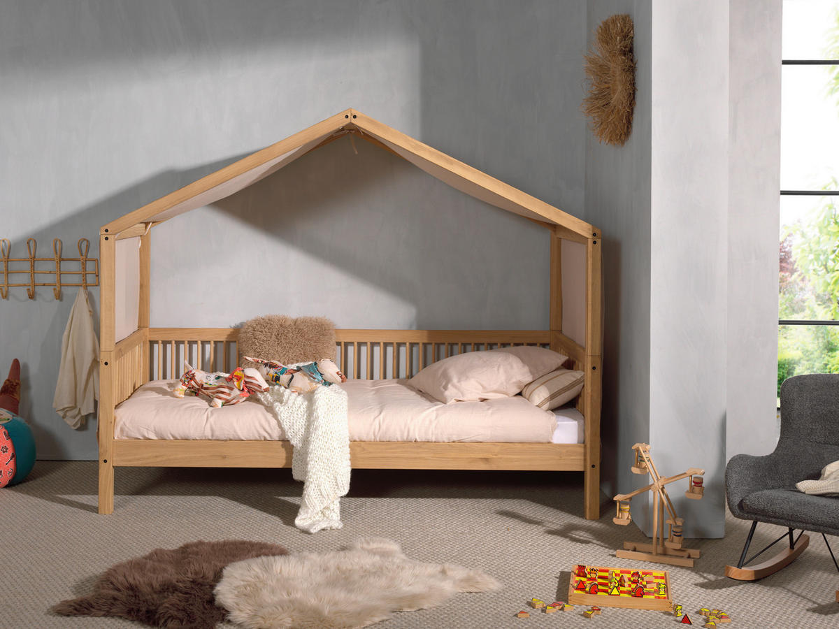 HAUSBETT Vorhang, Rollrost 90/200 cm  in Eichefarben, Naturfarben  - Eichefarben/Naturfarben, MODERN, Holz (90/200cm) - MID.YOU