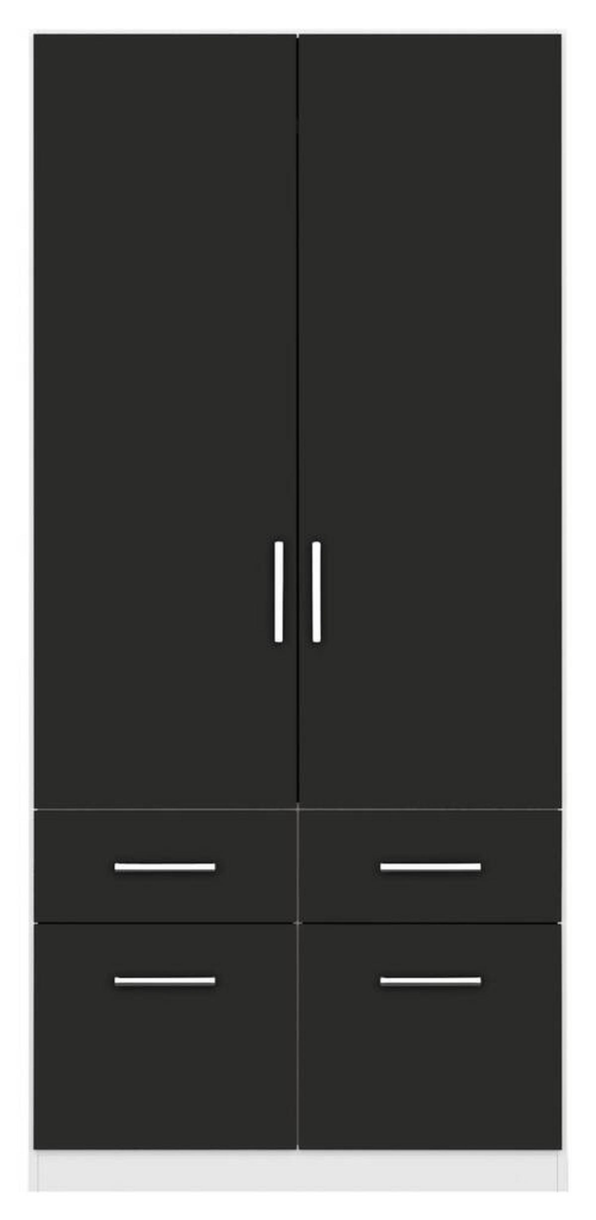 DREHTÜRENSCHRANK 91/210/54 cm 2-türig Weiß, Grau  - Chromfarben/Weiß, MODERN, Holzwerkstoff/Kunststoff (91/210/54cm) - Rauch Möbel