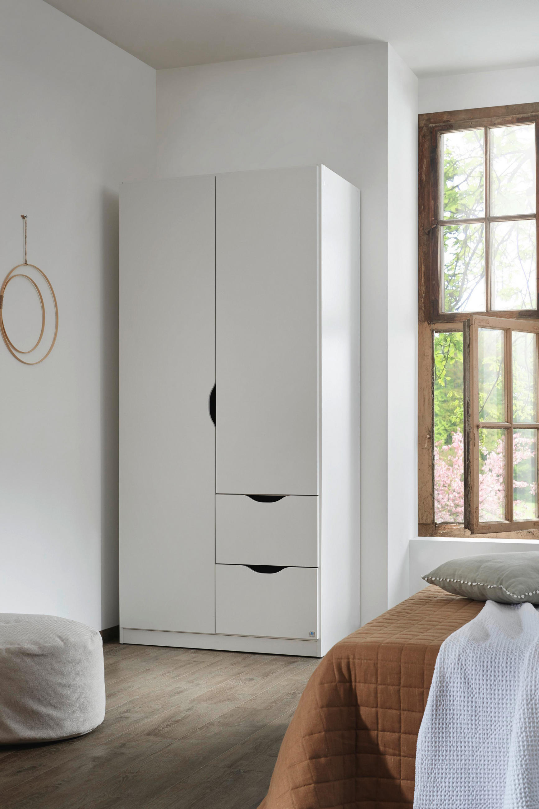 KLEIDERSCHRANK 2-türig Weiß  - Weiß, KONVENTIONELL, Holzwerkstoff (91/197/54cm) - Xora