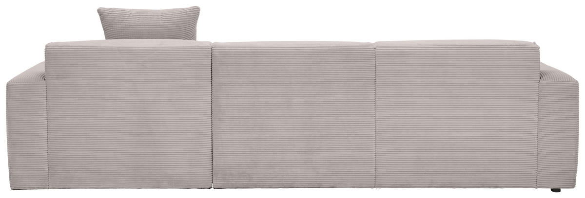 ECKSOFA Taupe Cord  - Taupe/Schwarz, Design, Kunststoff/Textil (303/196cm) - Livetastic