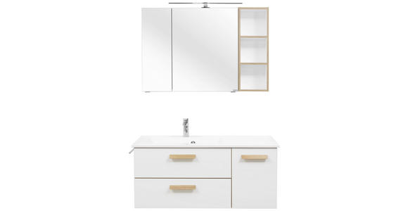 BADEZIMMER in 113 cm - Weiß, KONVENTIONELL, Glas/Holzwerkstoff (113cm) - Dieter Knoll