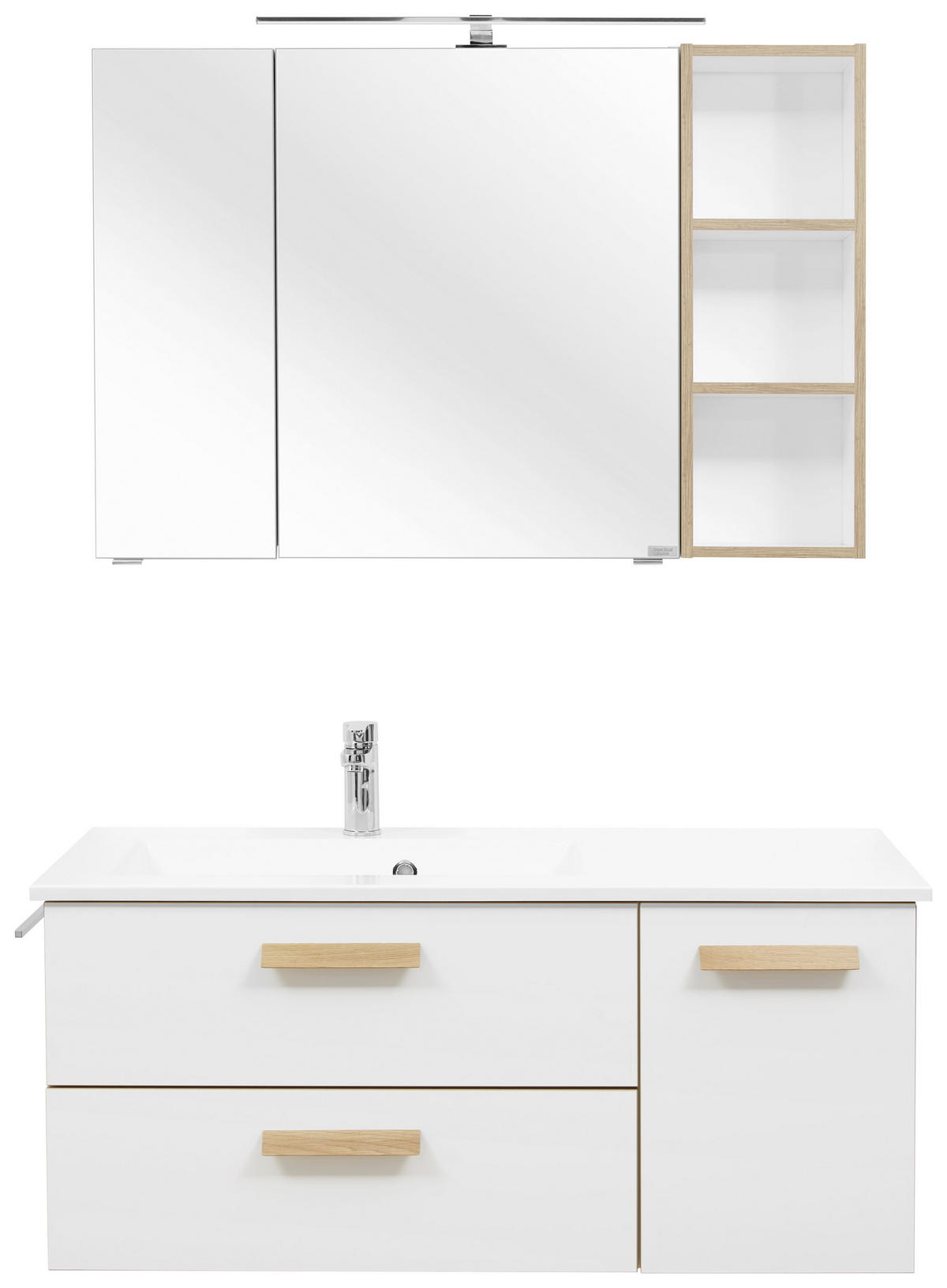 BADEZIMMER  in 113 cm  - Weiss, Konventionell, Glas/Holzwerkstoff (113cm) - Dieter Knoll