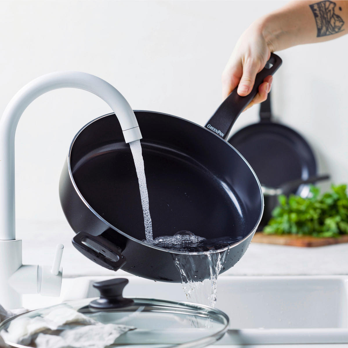 SCHMORPFANNE Essence Keramikbeschichtung 28 cm  - Schwarz, Basics, Glas/Metall (28cm)