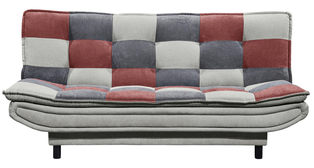 SCHLAFSOFA in Mikrovelours Schlammfarben, Beere, Dunkelgrau  - Schlammfarben/Beere, Basics, Holzwerkstoff/Kunststoff (188/90/89cm) - MID.YOU