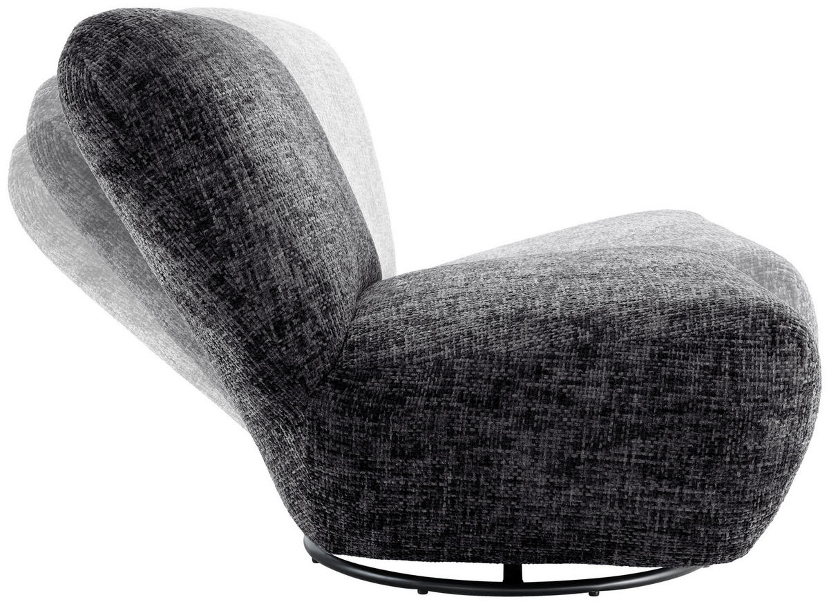 XXL-SESSEL in Struktur Schwarz  - Schwarz, Trend, Textil/Metall (95/77/94cm) - Livetastic