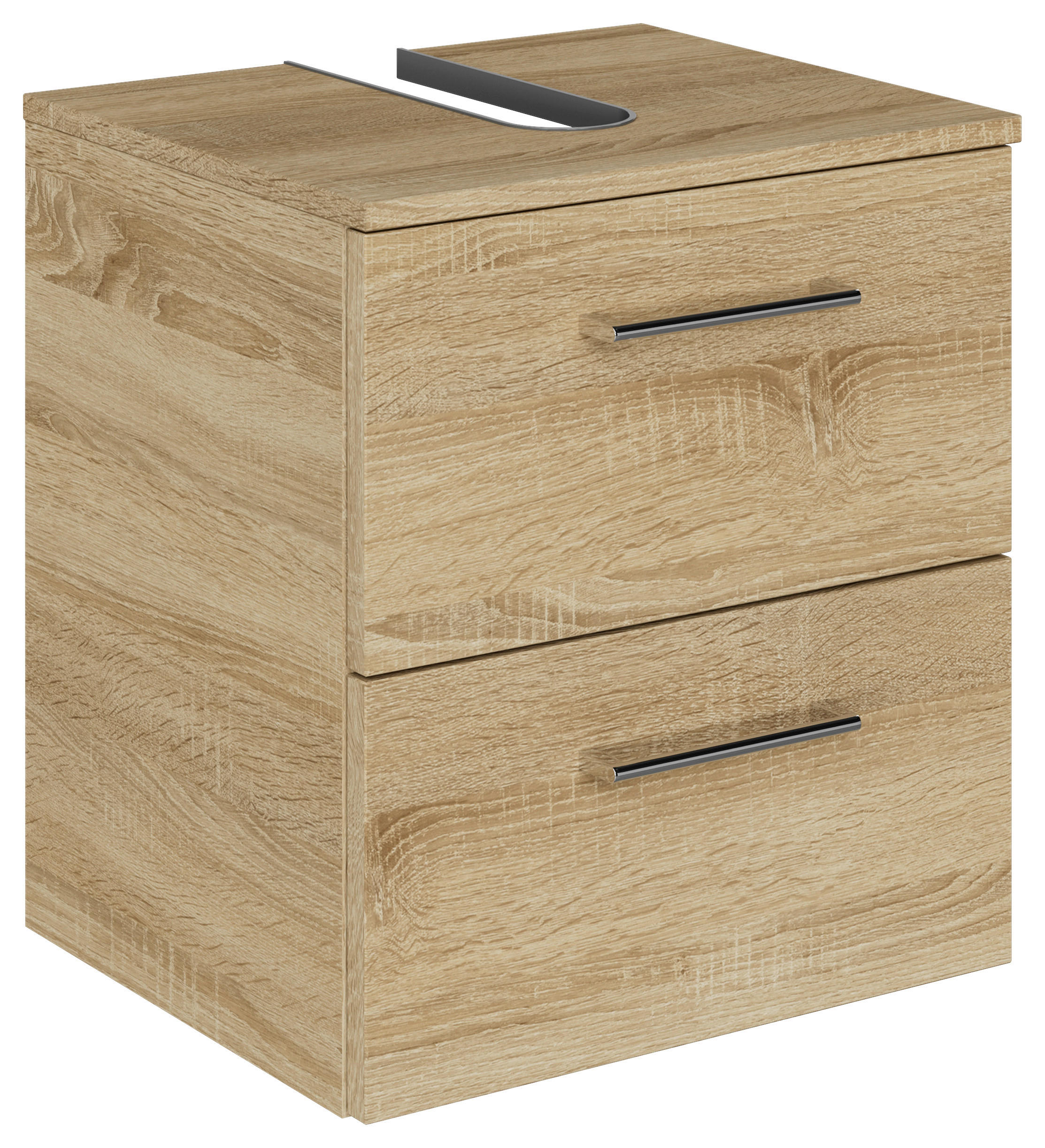 WASCHBECKENUNTERSCHRANK 45/49,8/38,3 cm  - Chromfarben/Eiche Bianco, KONVENTIONELL, Holzwerkstoff/Metall (45/49,8/38,3cm) - Sadena