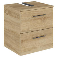 WASCHBECKENUNTERSCHRANK 45/49,8/38,3 cm  - Chromfarben/Eiche Bianco, KONVENTIONELL, Holzwerkstoff/Metall (45/49,8/38,3cm) - Sadena