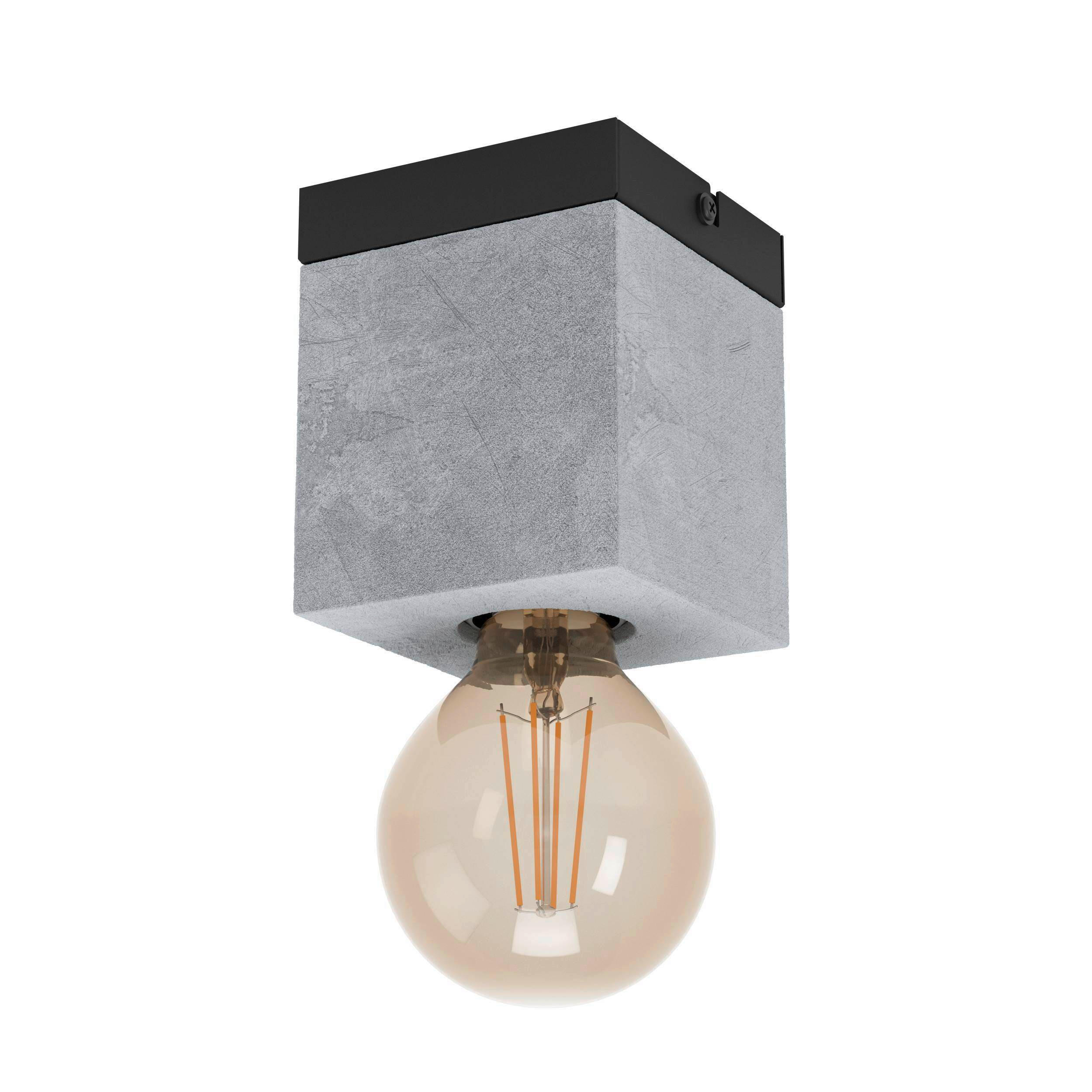 DECKENLEUCHTE Prestwick 9/9/11 cm   - Schwarz/Grau, Basics, Stein/Metall (9/9/11cm) - Eglo