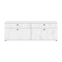 NÍZKÁ KOMODA, bílá, 180/62/40 cm - bílá/černá, Design, kompozitní dřevo/plast (180/62/40cm) - MID.YOU