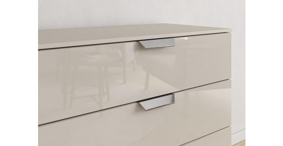 KOMMODE  in 80/81/42 cm  - Chromfarben/Champagner, Design, Glas/Holzwerkstoff (80/81/42cm) - Carryhome